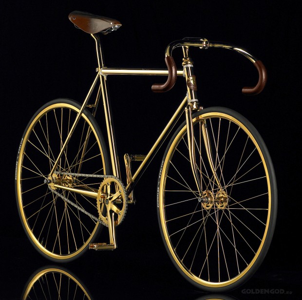 Самые дорогие велосипеды в мире. Aurumania Crystal Edition Gold Bike