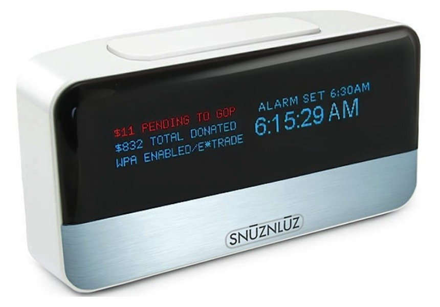 Необычные будильники. Будильник Wi-fi Donation Alarm Clock
