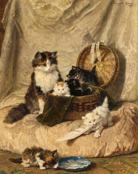 Картины с котами. «Играющие котята»